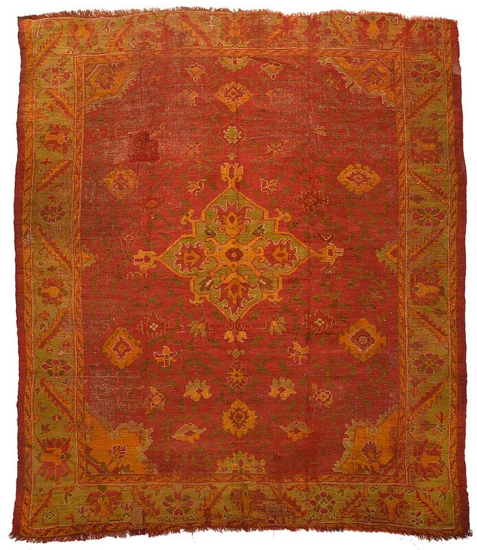 Appraisal: Oushak Carpet Anatolian early th century red field with yellow