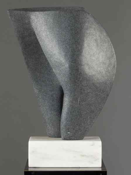 Appraisal: Dean Leary NC ''Soft Curves''carved granite on marble plinth signed