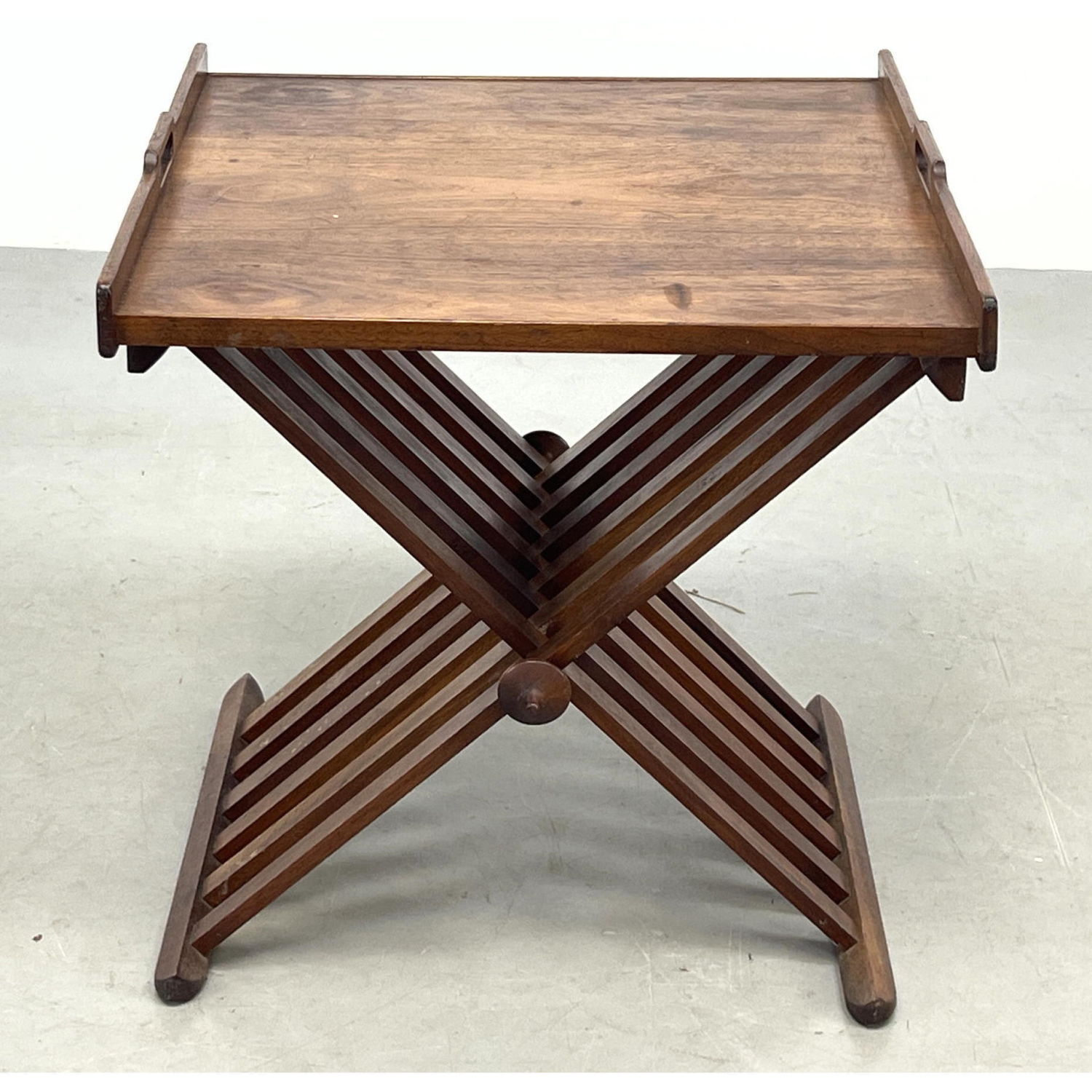 Appraisal: DREXEL American Modern Walnut Folding Side Table Base Frame has