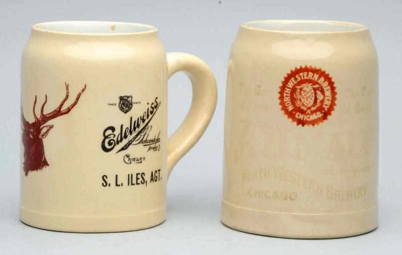 Appraisal: Lot of Beer Mugs Includes one Edelweiss with light crazing