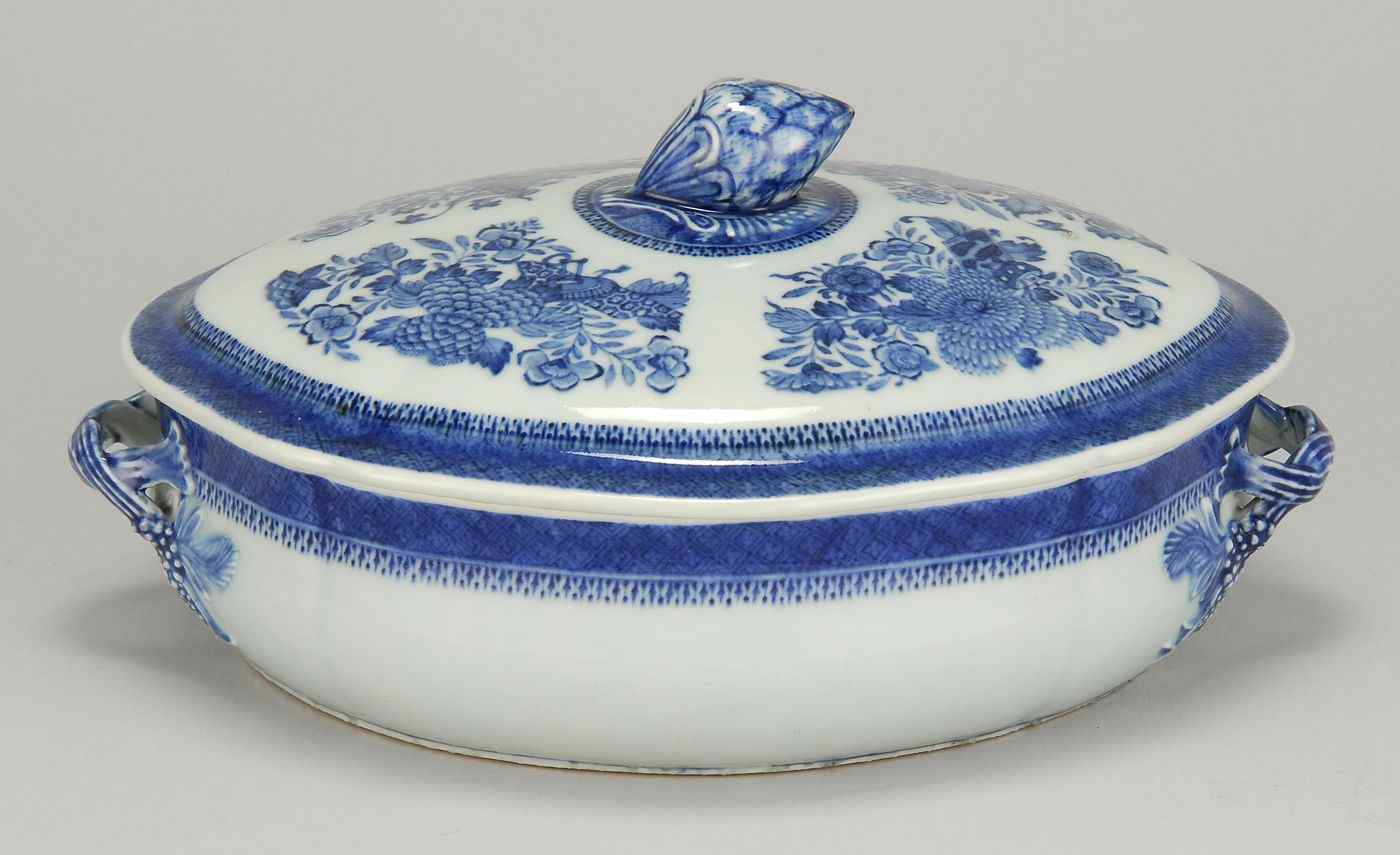 Appraisal: CHINESE EXPORT FITZHUGH BLUE AND WHITE PORCELAIN COVERED TUREENMid- th