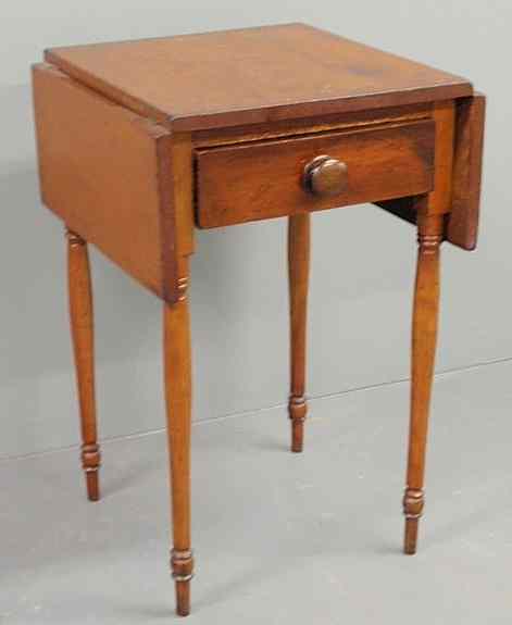 Appraisal: Sheraton cherry and pine end table c with a single