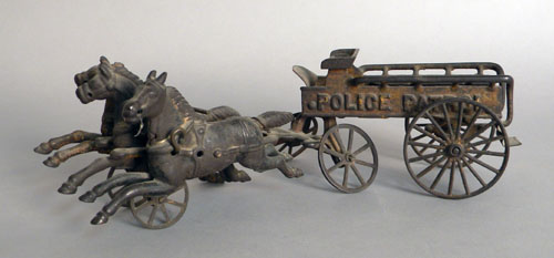 Appraisal: Two cast iron horse drawn wagons late th c one