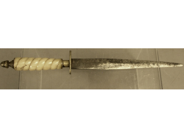 Appraisal: Antique spear point bowie knife with bone ivory turned handle