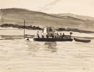 Appraisal: ALEKSANDR ALEKSANDROVICH DEINEKA RUSSIAN - Ferry India ink on paper