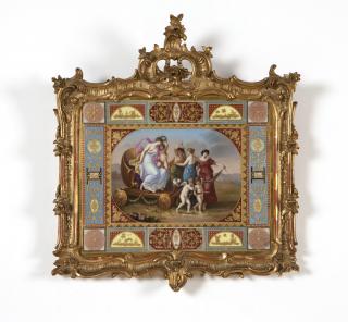 Appraisal: A framed German porcelain plaque Late th early th century