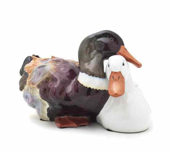 Appraisal: A Herend Porcelain Figural Group depicting two intertwined ducks Length