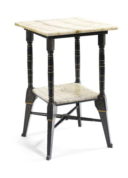 Appraisal: AESTHETIC MOVEMENT OCCASIONAL TABLE CIRCA ebonised wood with gilt embellishments