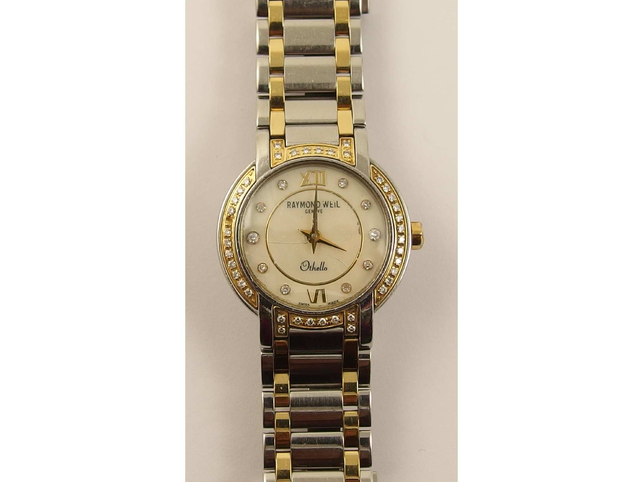 Appraisal: A ladies diamond set Raymond Weil Othello with mother of