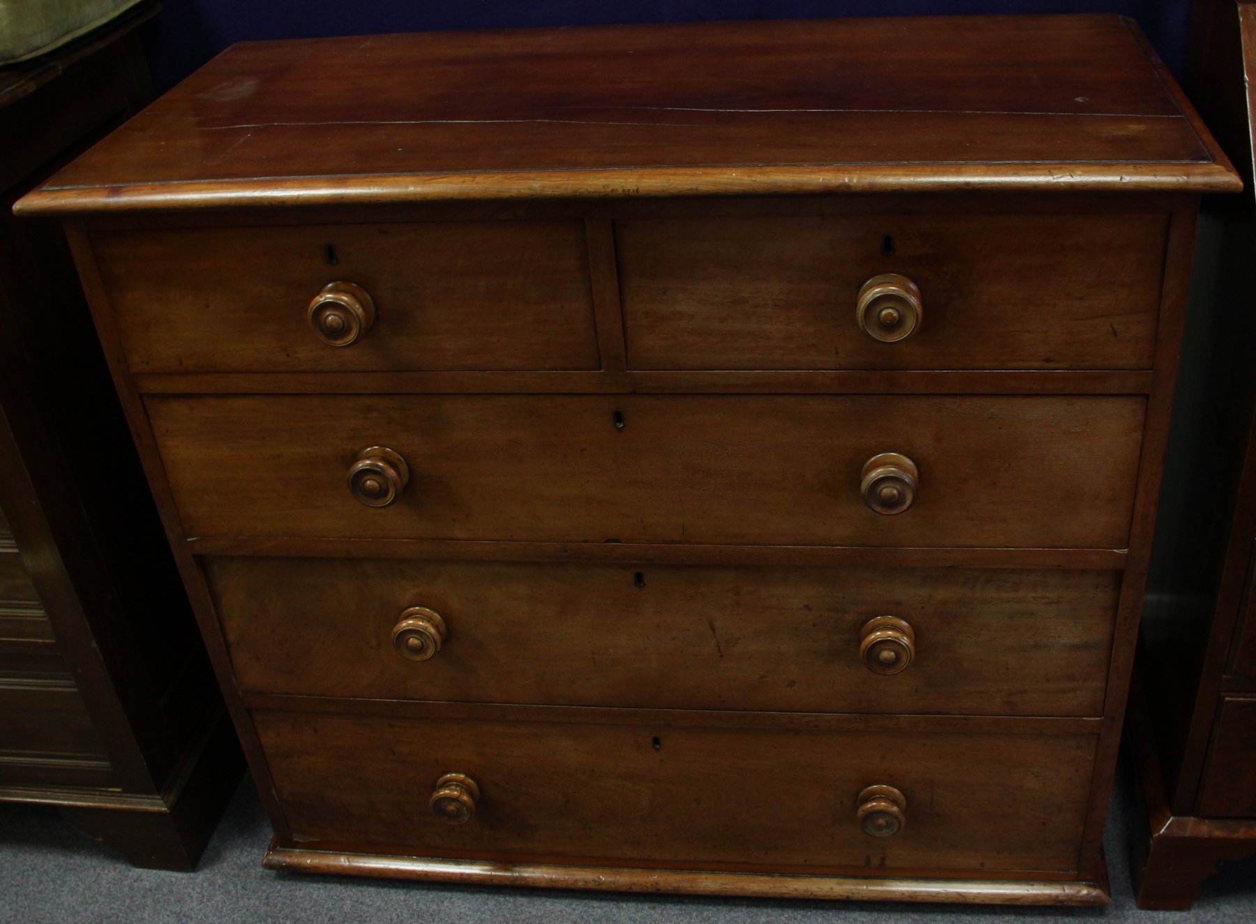 Appraisal: A Victorian chest of two short over three long drawers