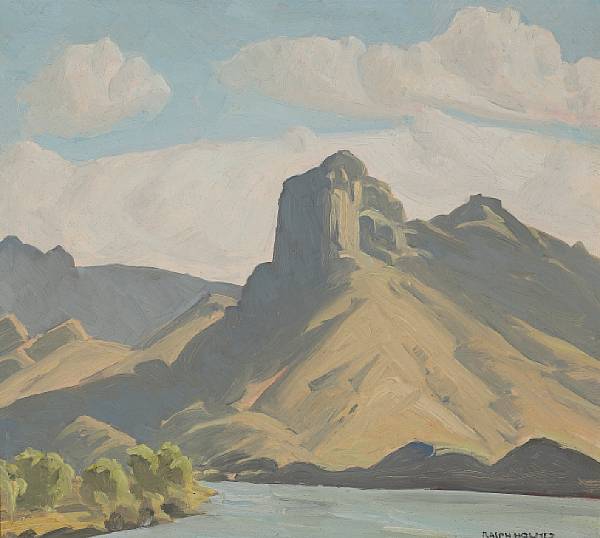 Appraisal: Ralph William Holmes American - Canyon Walls along a River