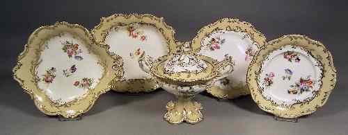 Appraisal: A th Century Ridgway bone china dessert service enamelled with