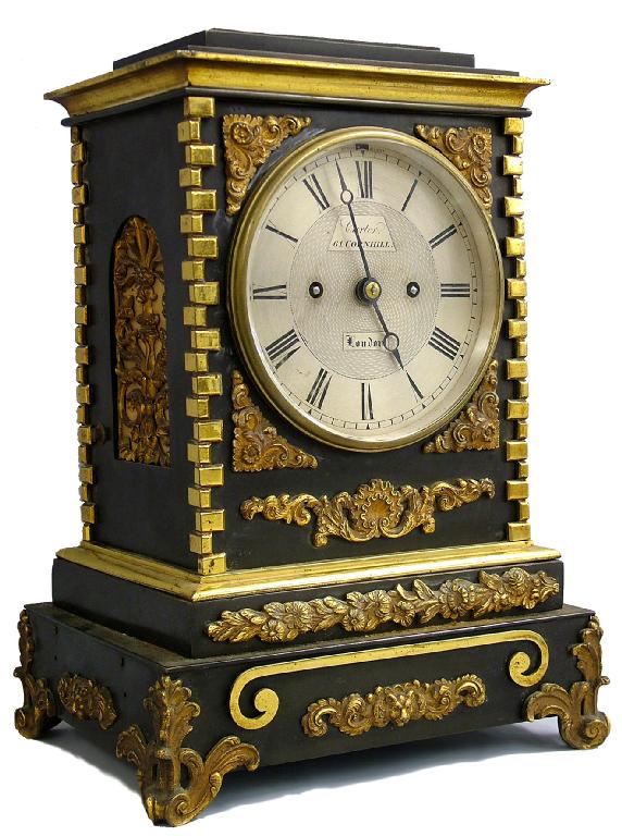 Appraisal: Good English double fusee bronze and ormolu mantel clock the