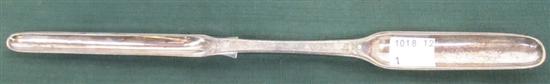 Appraisal: ANTIQUE SILVER PLATE MARROW SILTON SCOOP Length