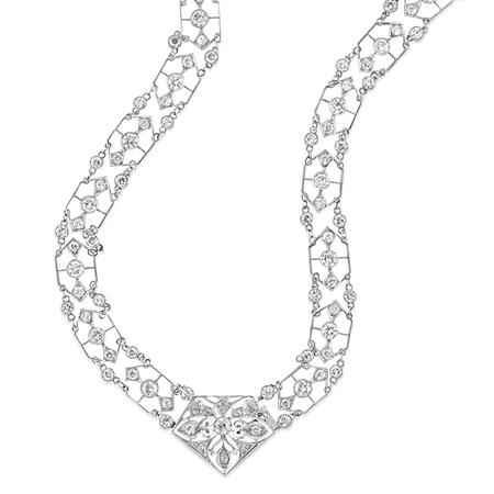 Appraisal: Long Platinum and Diamond Necklace Estimate -