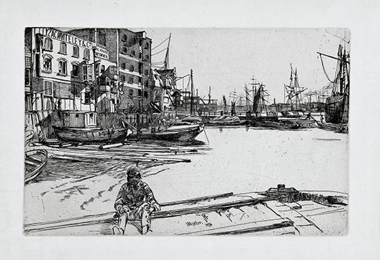 Appraisal: JAMES A M WHISTLER Eagle Wharf Etching on cream laid