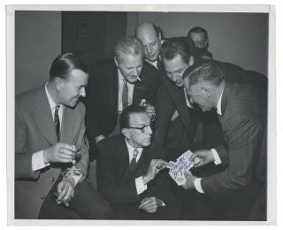 Appraisal: Photograph of Dai Vernon Cardini and Others Irving Desfor Glossy