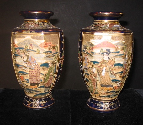 Appraisal: TWO PAIR OF ASIAN PORCELAIN DECORATIVE VASES One is a