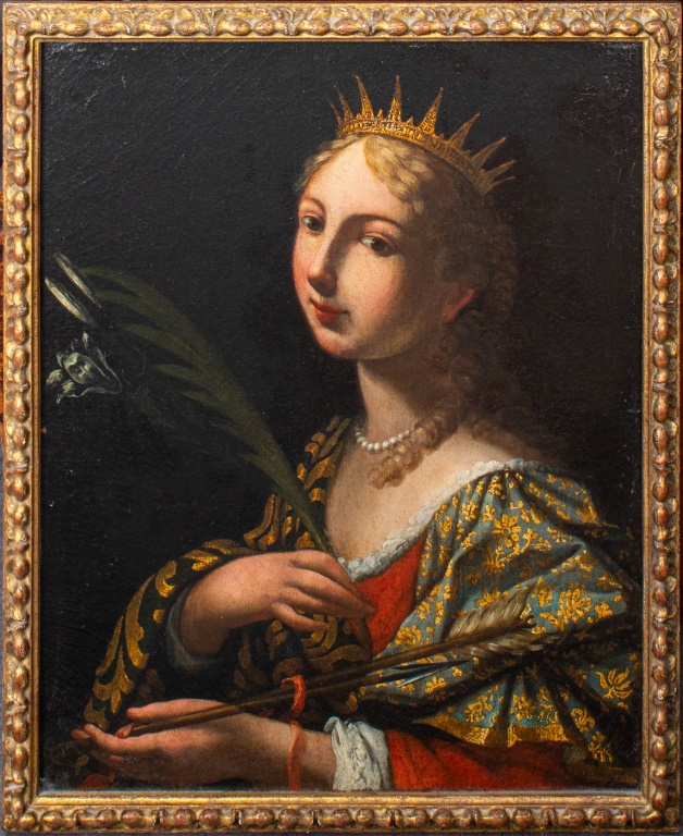 Appraisal: MANNER OF GUIDO RENI ST CATHERINE OF SIENA OIL Manner