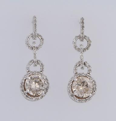 Appraisal: A Pair of Diamond Earrings k white gold earrings set