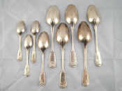 Appraisal: A mixed lot of silver fiddle and thread patterned spoons