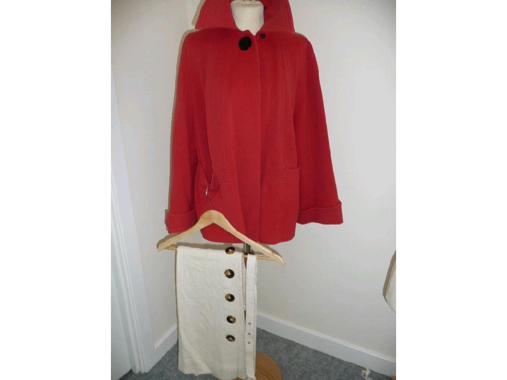 Appraisal: A 's orange short swing coat one large button fastening