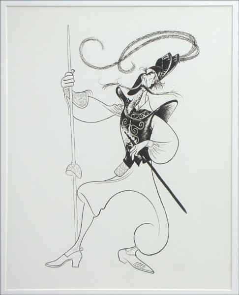 Appraisal: AL HIRSCHFELD AMERICAN - DON QUIXOTE Print on poster board