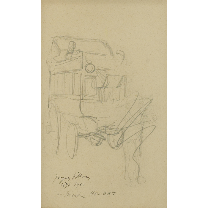 Appraisal: Jacques Villon French - ''Study of a Carriage'' and ''Studies