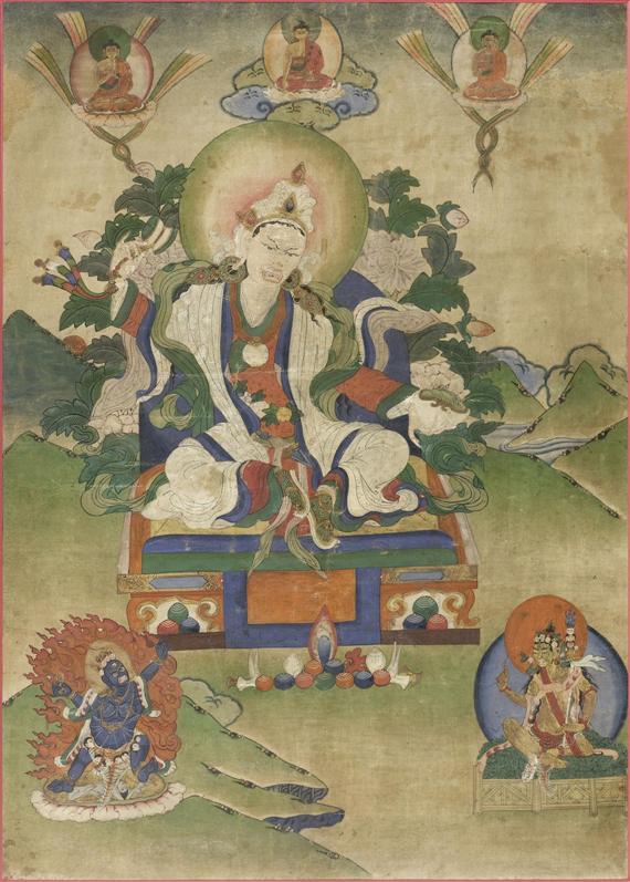 Appraisal: A THANGKA OF MACHIG LABDR N Tibet th c x