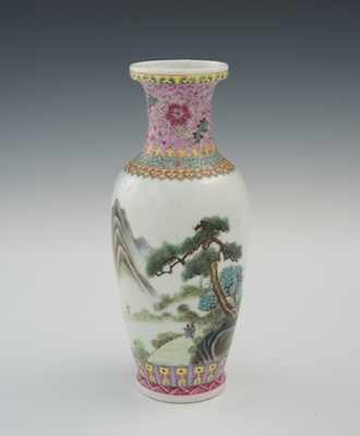 Appraisal: A Rose Famille Porcelain Vase Apprx - H with polychrome