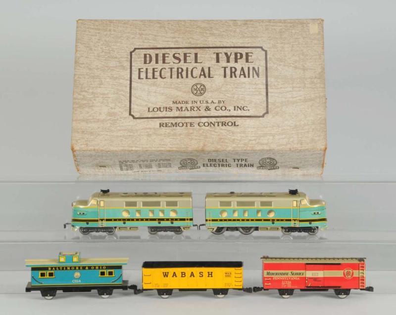 Appraisal: Marx No Diesel Freight Train Set Description Post-war Includes original