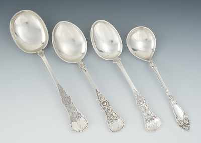 Appraisal: A Lot of Four German Silver Serving Spoons by L