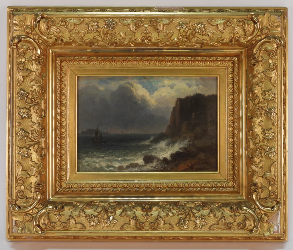 Appraisal: BENJAMIN CHAMPNEY COASTAL SEA LANDSCAPE PAINTING Massachusetts New Hampshire -