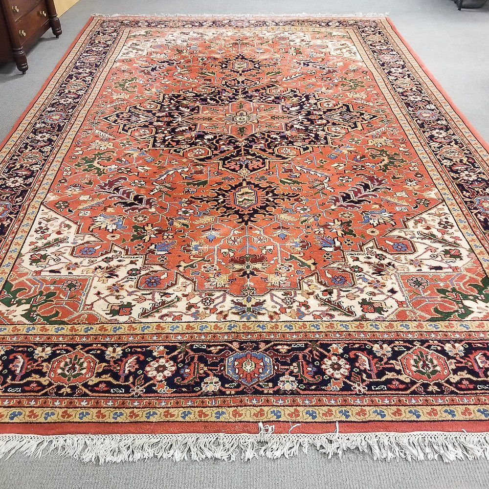 Appraisal: Heriz Carpet Heriz Carpet India th century ft x ft