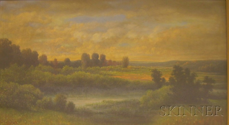 Appraisal: Charles Highwood German American d Water Meadow at Sunset Inscribed