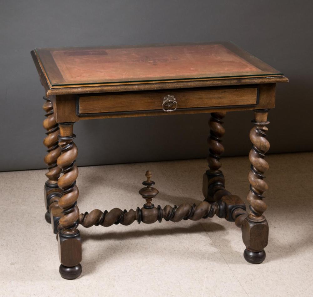 Appraisal: FLEMISH WALNUT WRITING TABLE th century having a rectangular top