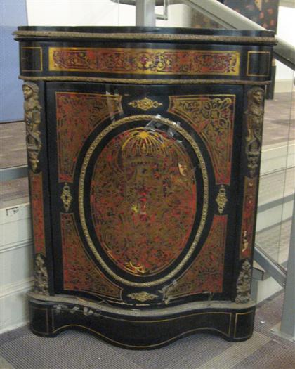 Appraisal: Napoleon III gilt bronze mounted ebonized and boulle marquetry encoignure