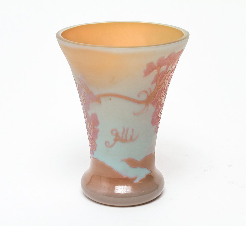 Appraisal: Galle Art Nouveau Cameo Art Glass Vase Galle Art Nouveau