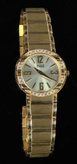 Appraisal: Good Eighteen-Karat Yellow Gold and Diamond Lady's Piaget Wristwatch the