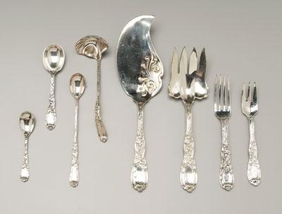 Appraisal: Tiffany Chrysanthemum flatware pieces sterling mostly serving pieces and with