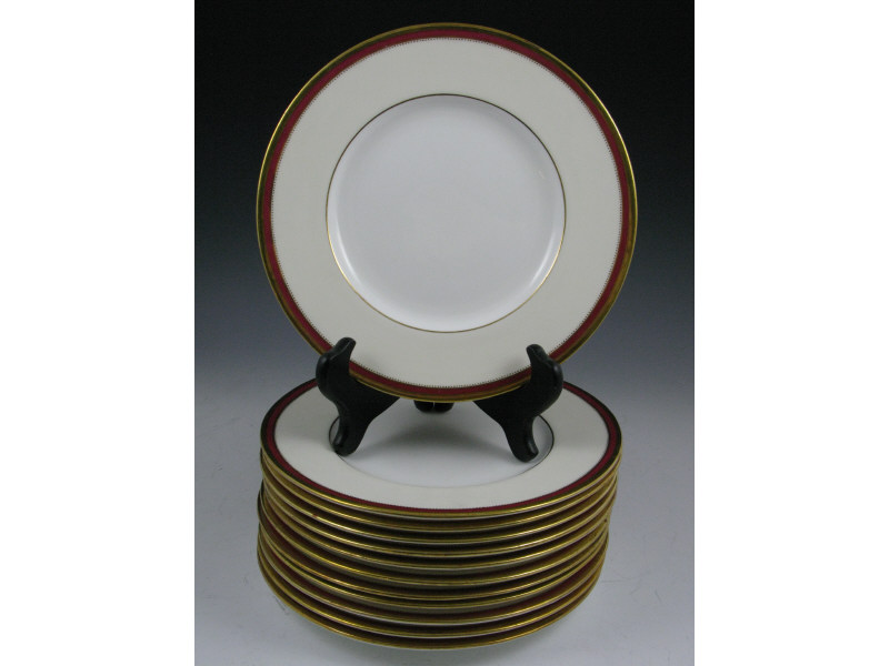 Appraisal: Set of Twelve Mintons Dinner Plates gilt and rich red