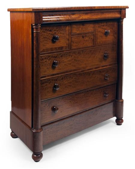 Appraisal: A th century mahogany Scotch chest the rectangular top over