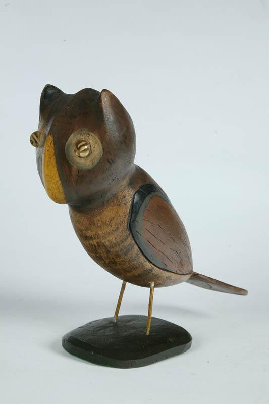 Appraisal: CARVED OWL Twentieth century wood Body carved from one piece