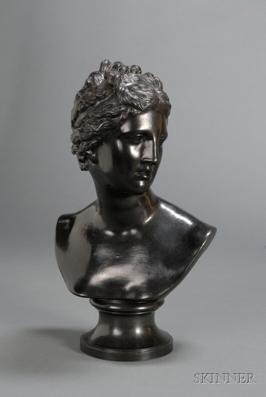 Appraisal: Wedgwood Black Basalt Bust of Venus England th century mounted