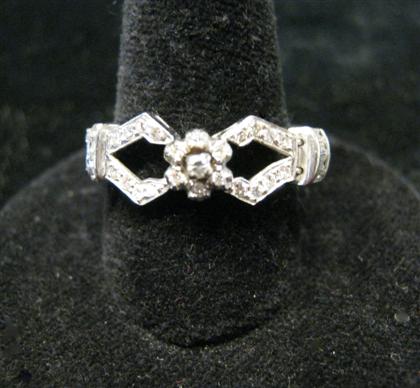 Appraisal: Unusual platinum and diamond ringart deco style