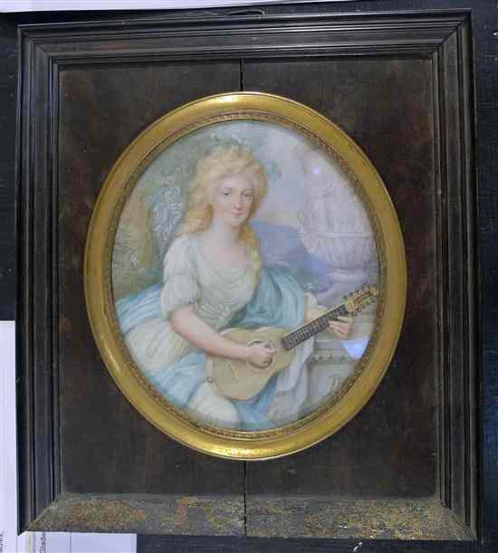 Appraisal: Late th C Continental School oil on ivory Miniature of