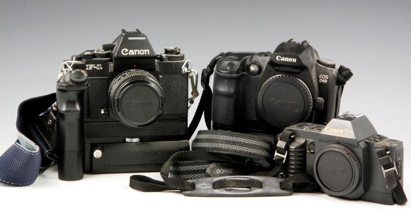 Appraisal: - Canon Cameras Collection of three Canon cameras to include