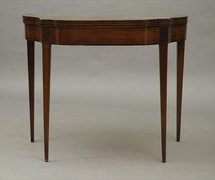 Appraisal: Federal Inlaid Mahogany Fold-Top Card Table x x in in