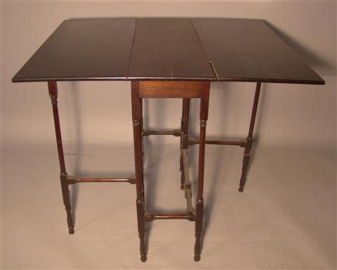 Appraisal: GEORGE III STYLE MAHOGANY SPIDER LEGS DROP LEAF TABLE the