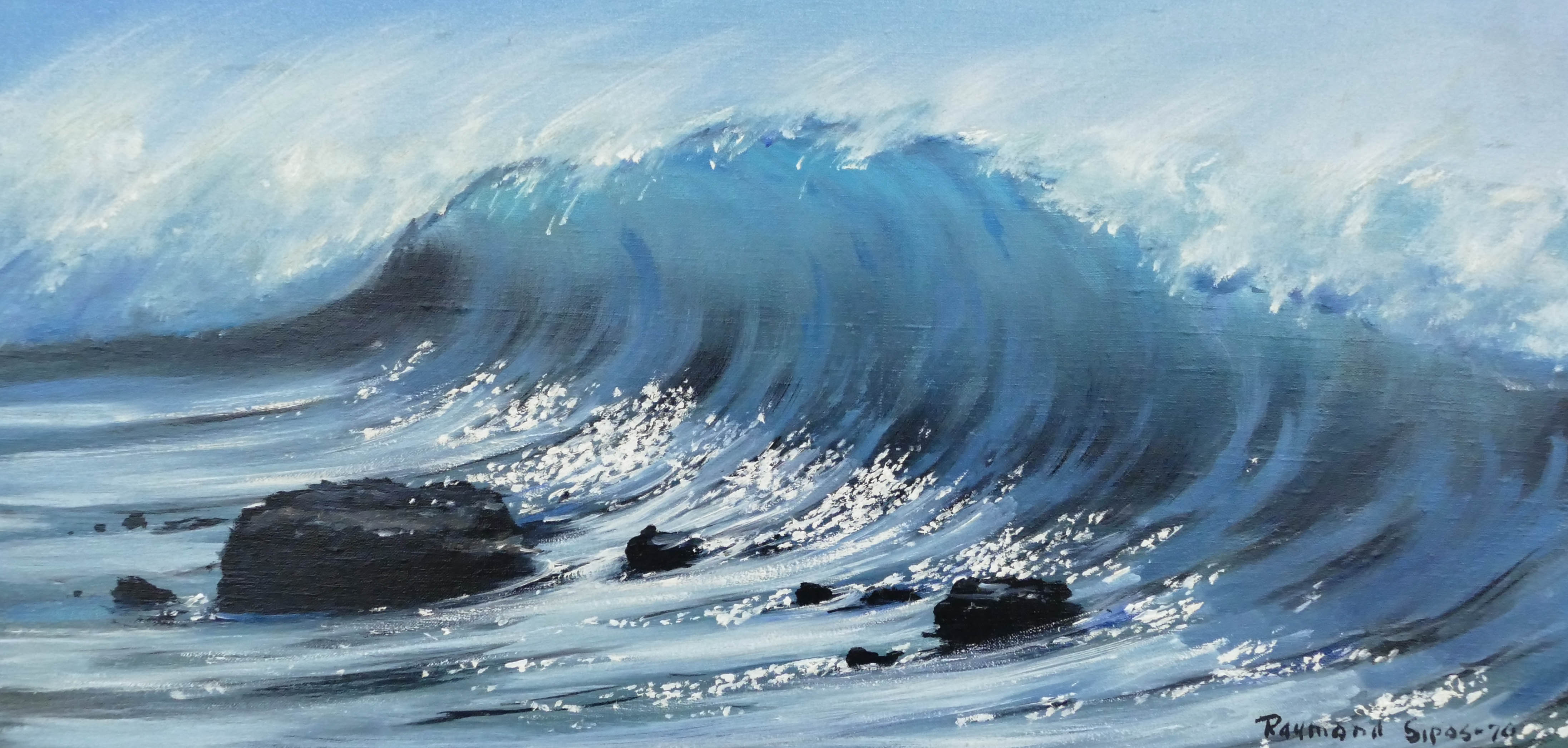 Appraisal: Raymond Sipos b American ''Crashing Waves'' Oil on Canvas ''x